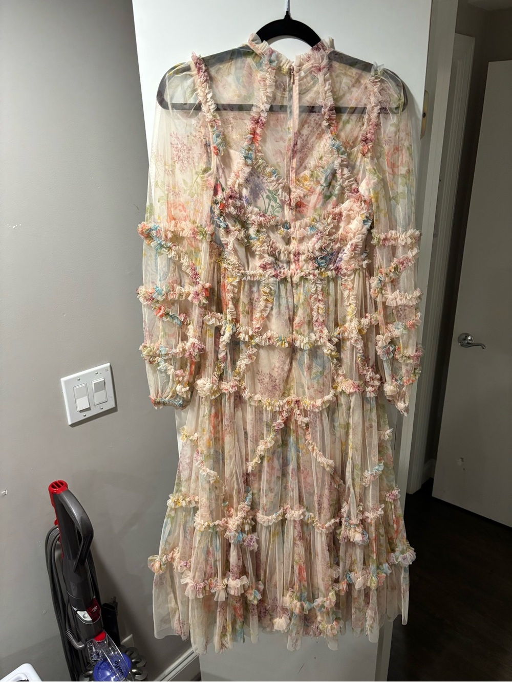 Needle & Thread Pastel Floral Tiered Tulle Dress
